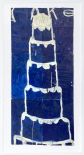 image 05a_gary_komarin-cake_creme_on_blue_2017_mixed_media_on_paper_53in_x_24in-jpg