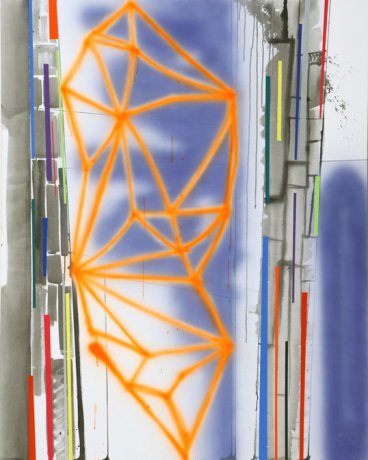 image 05_joey_piziali-v-train_vertical_2008_60in_x_48in_acrylic_metallic_and_spray_paint_on_canvas-jpg